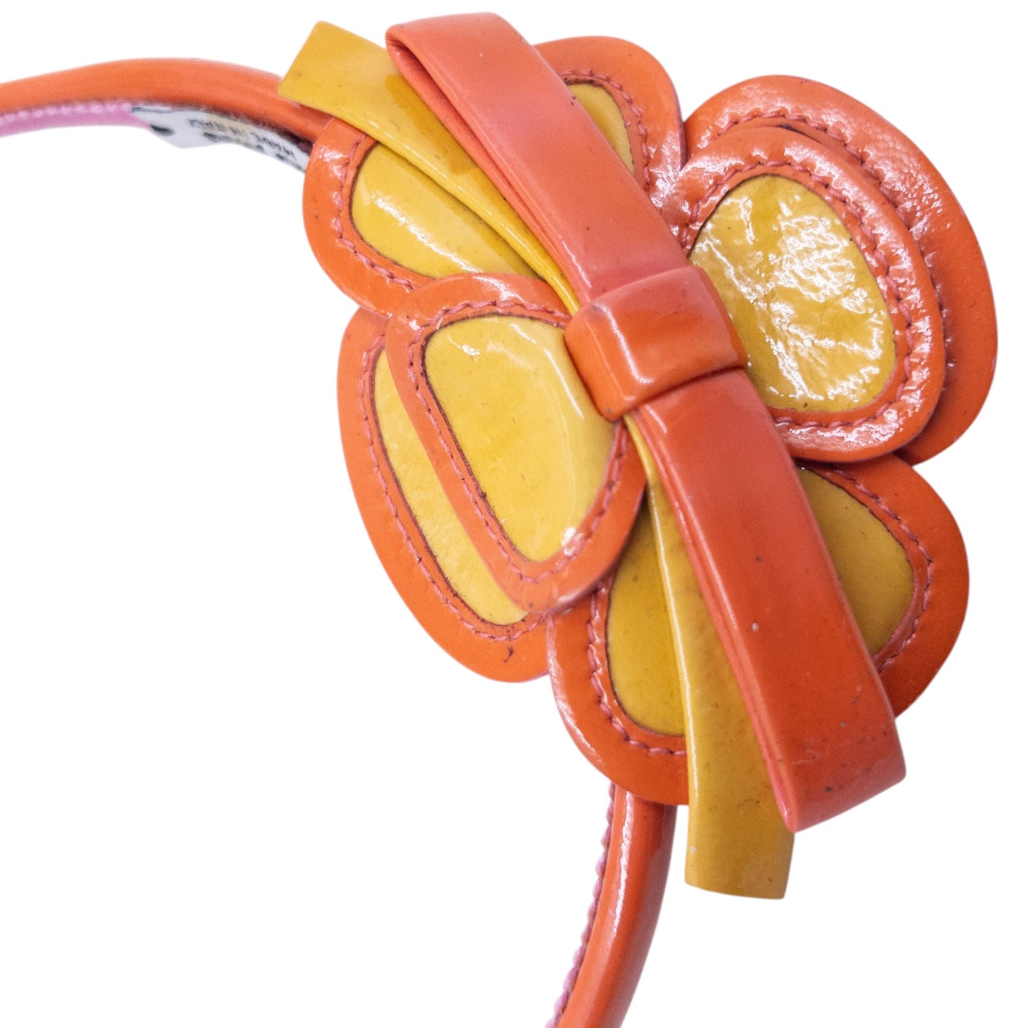 Vintage 2000s Miu Miu Vinyl Flower Headband | O/S, Orange