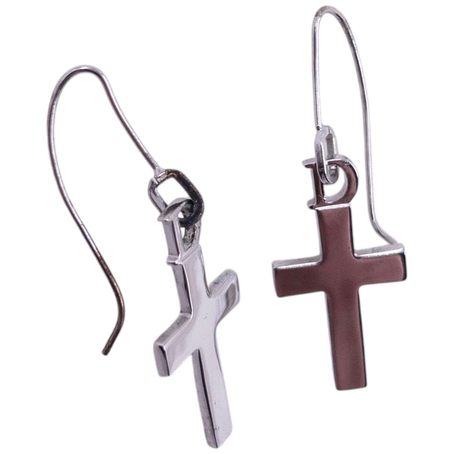 Vintage 2000s Dior By John Galliano Silver Cross Earrings | O/S, Grey