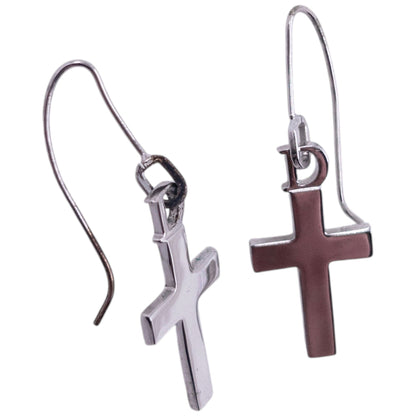 Vintage 2000s Dior By John Galliano Silver Cross Earrings | O/S, Grey