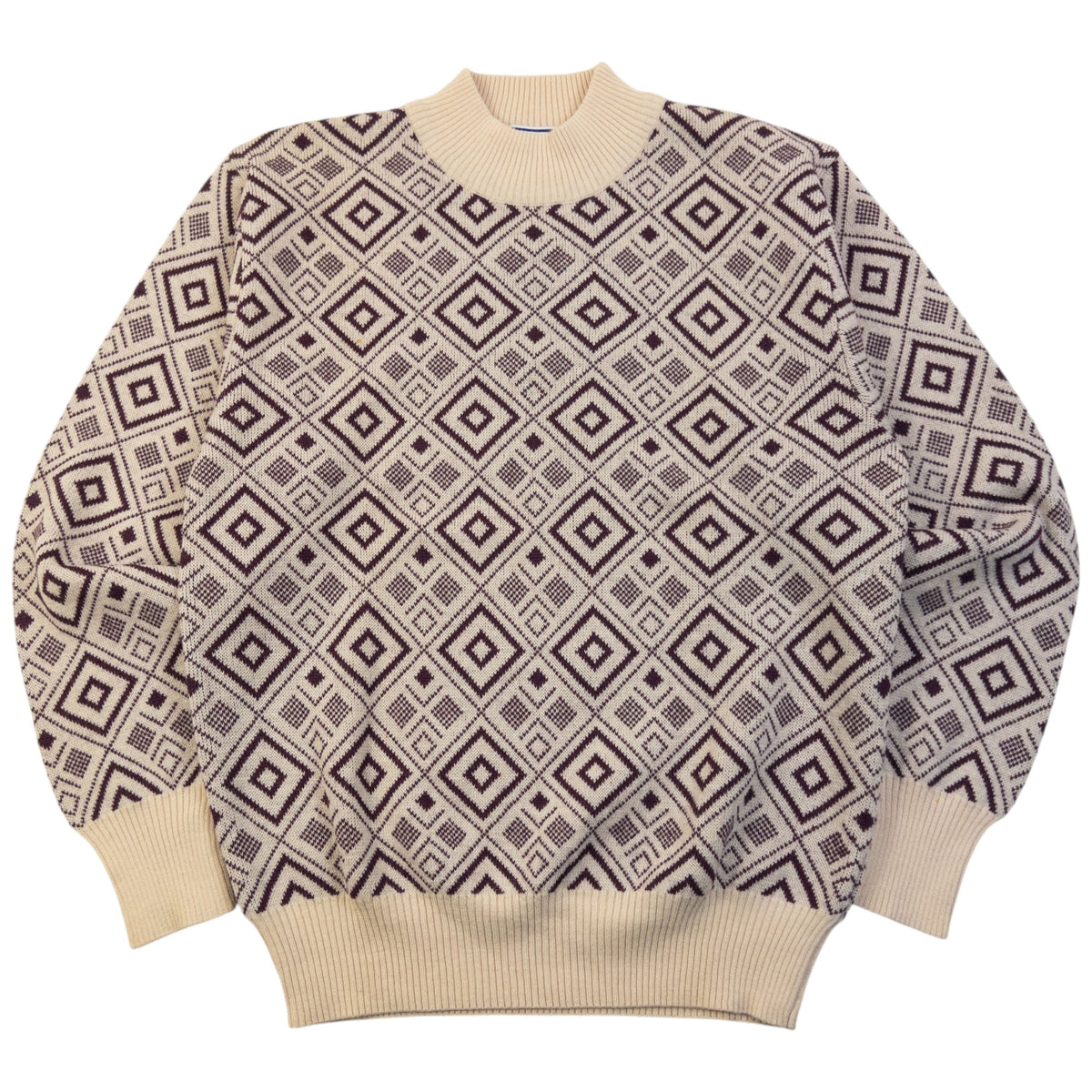 Vintage 80sYSL Yves Saint Laurent Pattern Wool Knit Jumper Size S | Small, Multicoloured