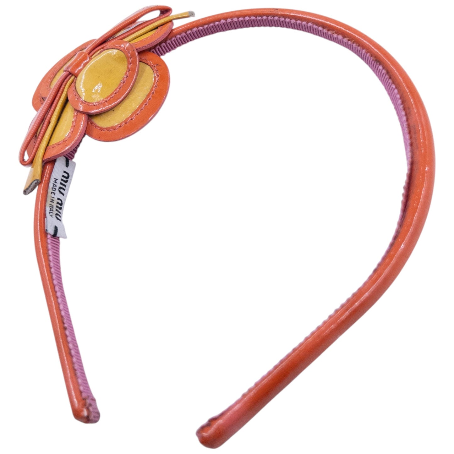 Vintage 2000s Miu Miu Vinyl Flower Headband | O/S, Orange