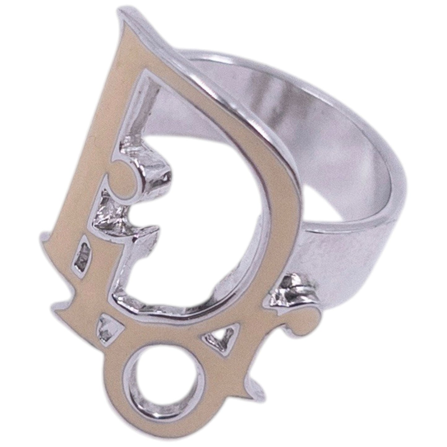 Vintage 2000s Dior By John Galliano Logo Ring | O/S, Cream