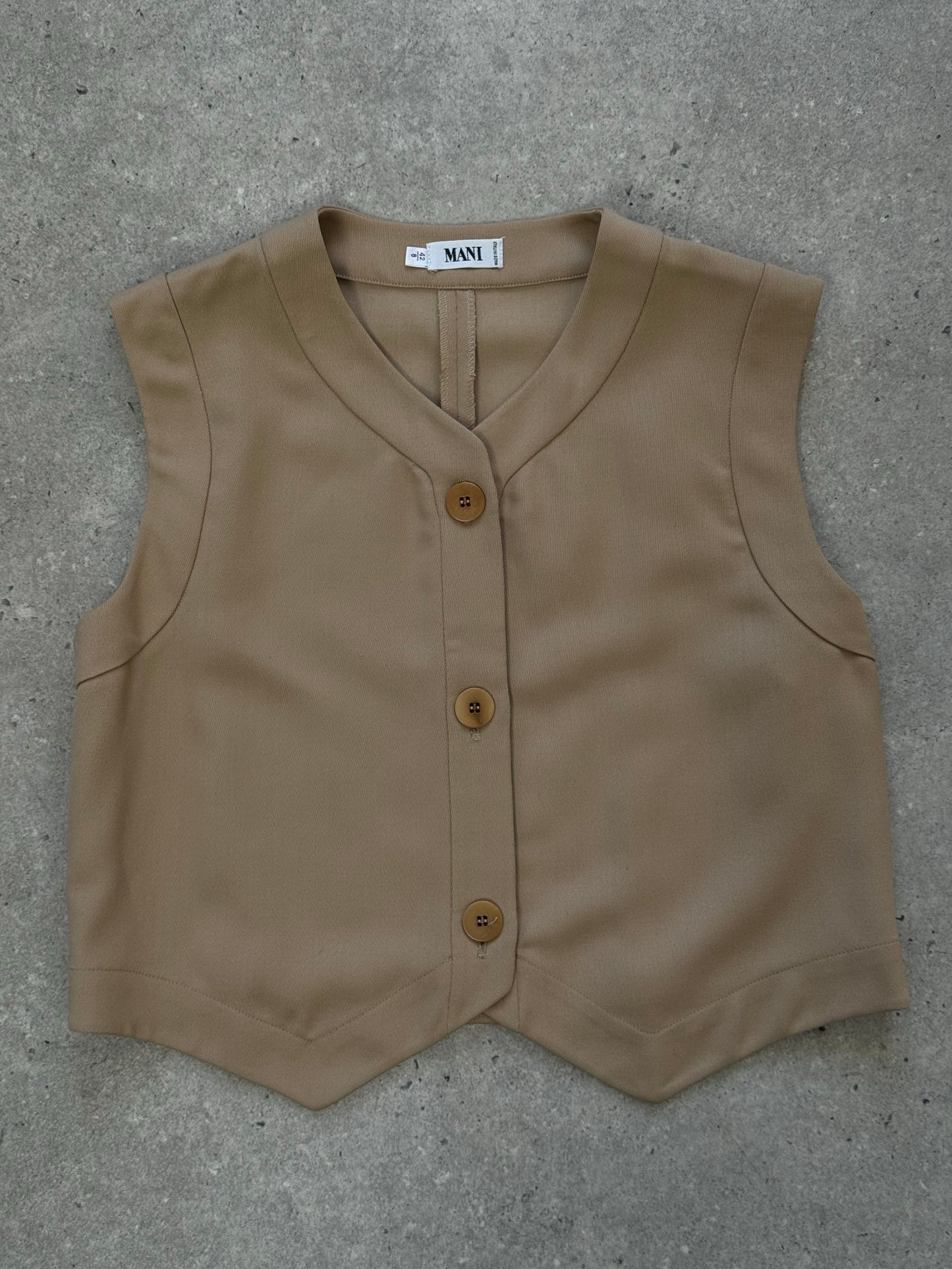 Mani 1990s Wool Boxy Waistcoat - M