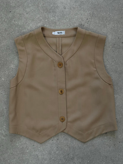 Mani 1990s Wool Boxy Waistcoat - M