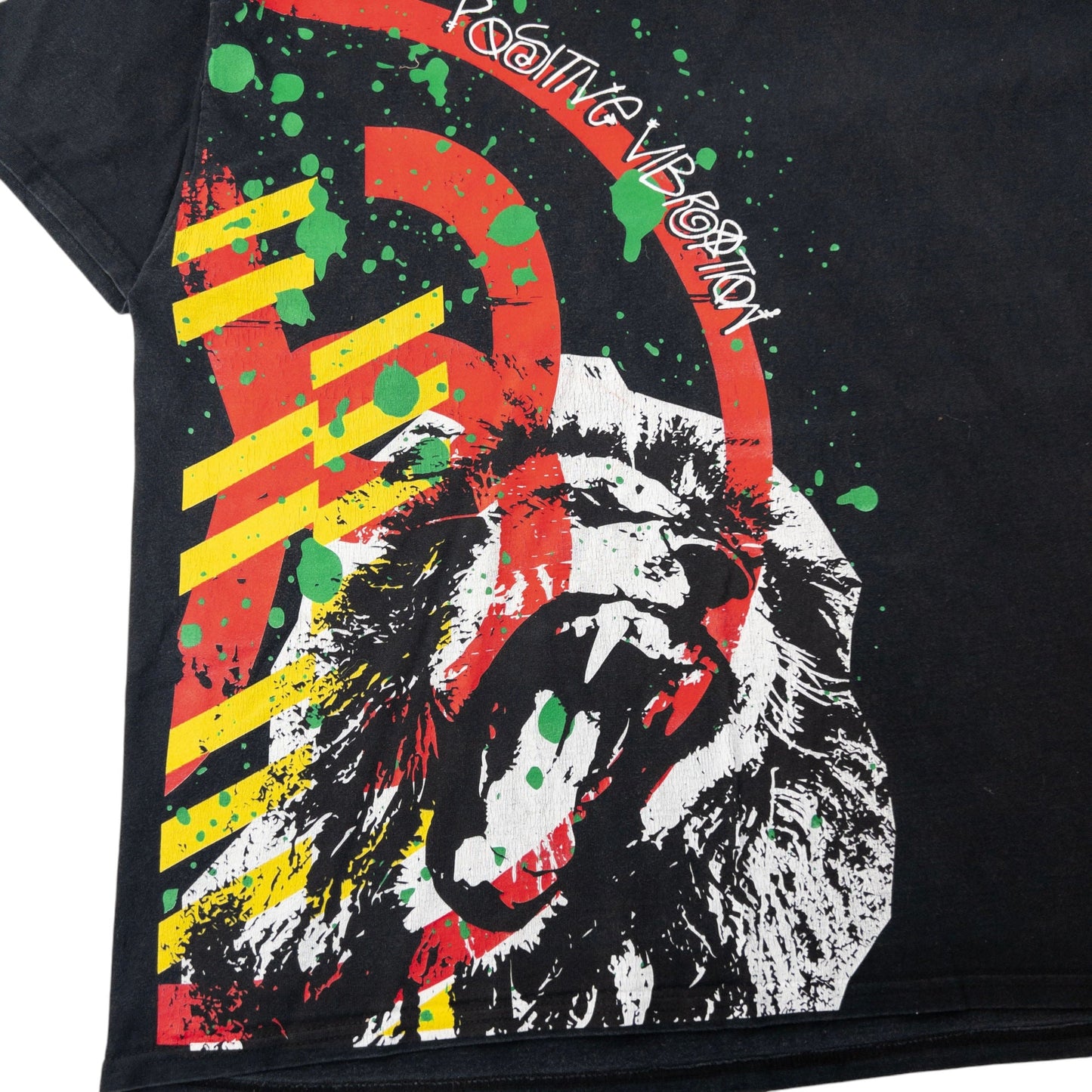 Vintage Stussy Positive Vibration Lion Graphic T Shirt Size XXL