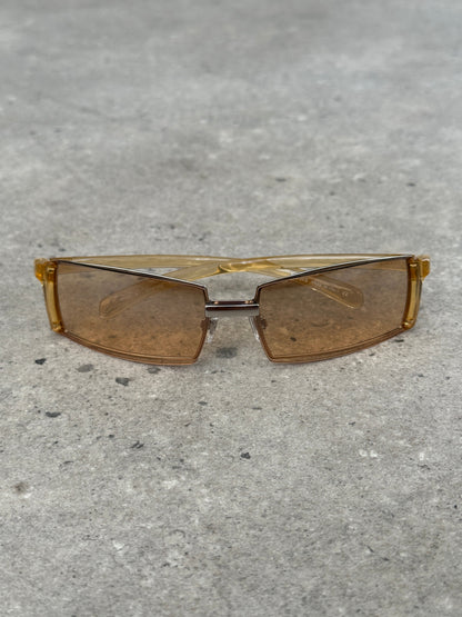 Versace Versus 1990s Rimless Rectangular Logo Sunglasses