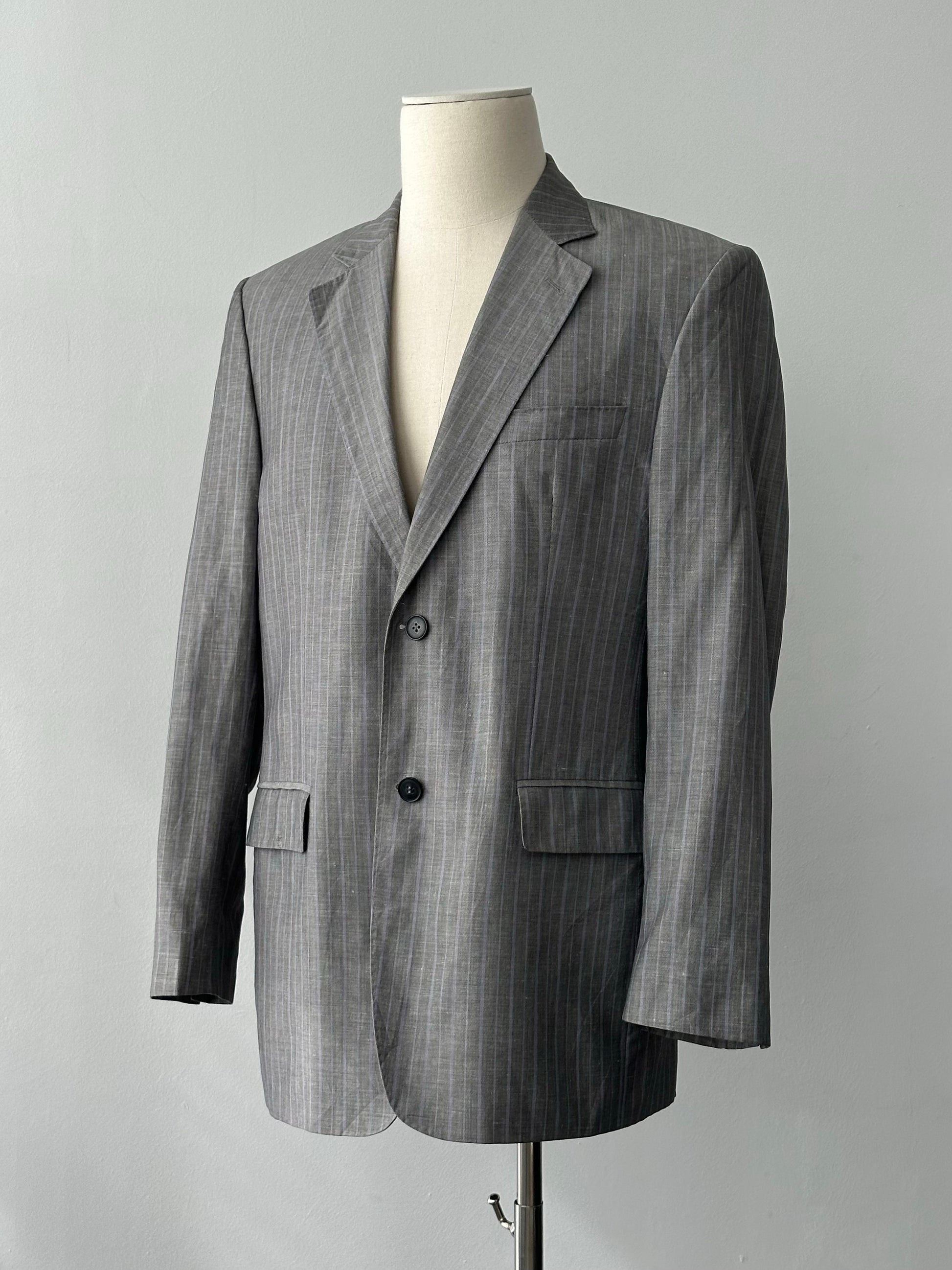 Loro Piana x Coldes 1990s Linen Striped Blazer - 40R