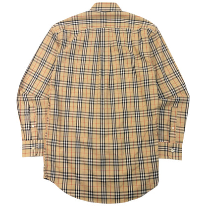 Vintage 2000s Burberry Nova Check Long Sleeve Button Up Shirt Size S | Small, Beige