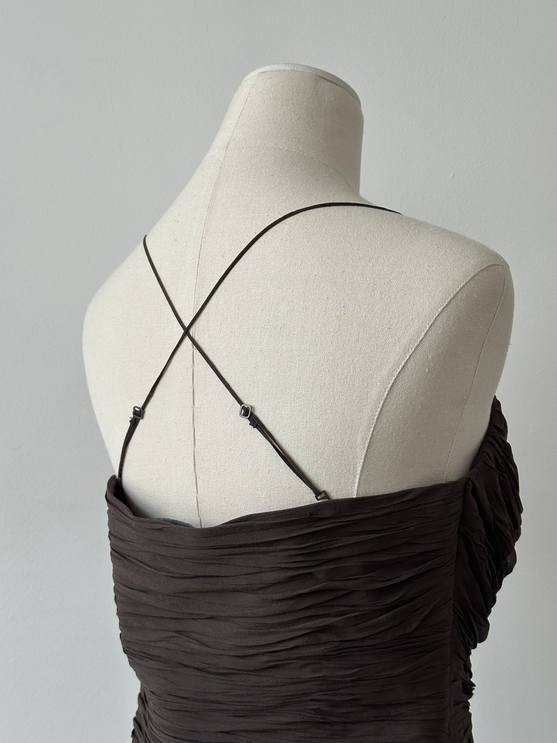 Vintage 2000s Pure Silk Ruched Top - M