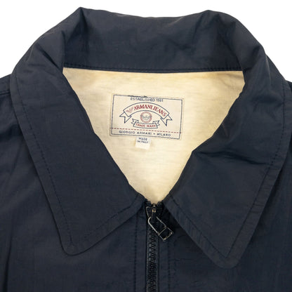 Vintage 90s Armani Jeans Zip Up Rain Jacket Size L | Large, Navy
