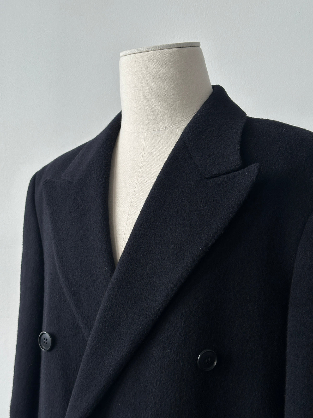 Vintage 1990s Wool Cashmere Double Breasted Coat - L