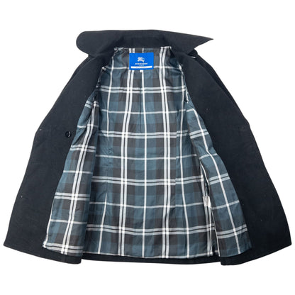 Vintage 2000s Burberry Blue Label Nova Check Lined Peacoat Jacket Womens Size M | Medium, Black
