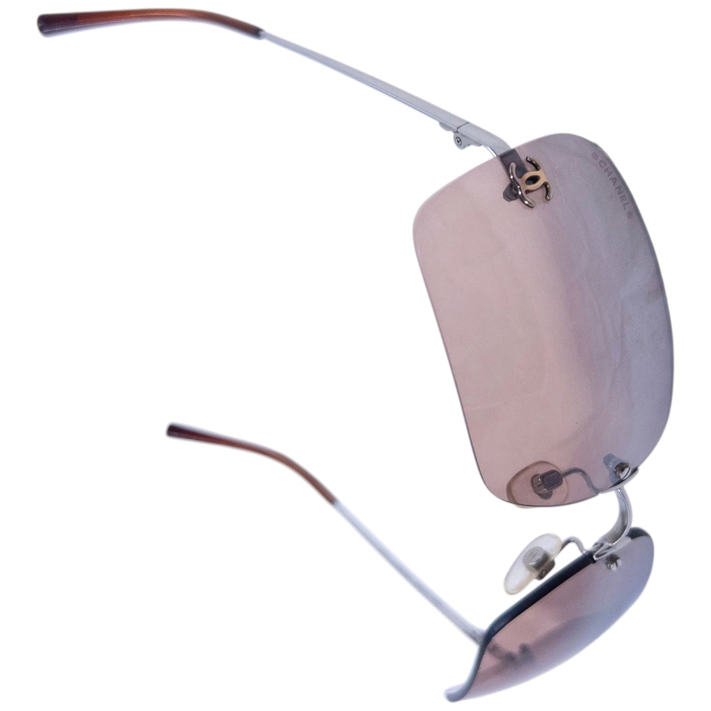 Vintage 2000s Chanel Rimless Sunglasses | O/S, Brown