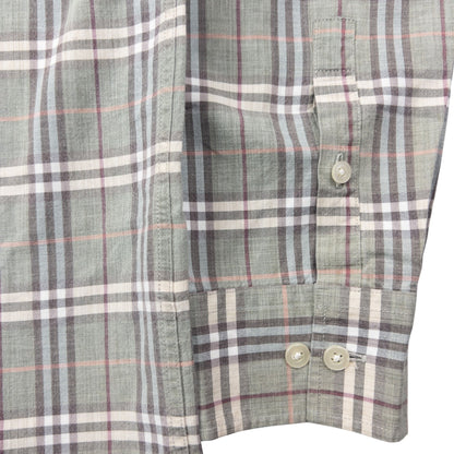 Vintage 2000s Burberry Blue Label Nova Check Long Sleeve Button Up Shirt Size M | Medium, Blue