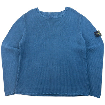 Vintage 2000s Stone Island Knitted Jumper Size M | Medium, Blue