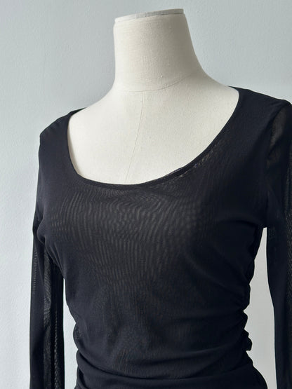 Max Mara Bodywear 2000s Rouched Sheer Top - M