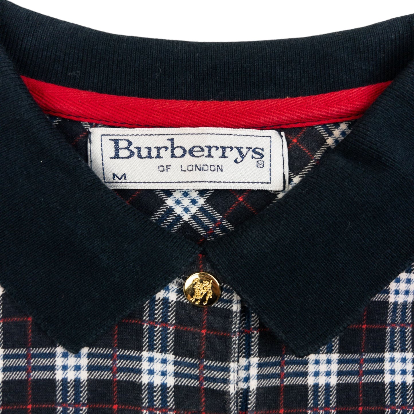 Vintage 90s Burberry Nova Check Polo Shirt Size XL | XL, Navy