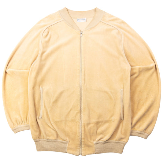 Vintage 80s YSL Yves Saint Laurent Velour Bomber Jacket Size M | Medium, Beige