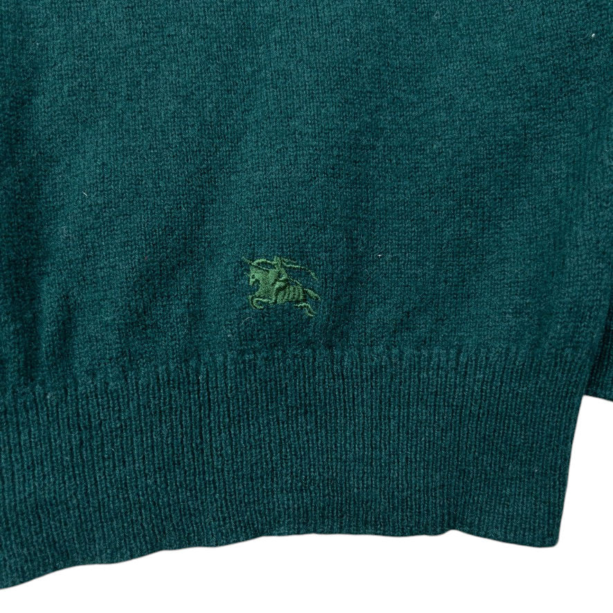 Vintage 90s Burberry Wool Jumper Size L | Large, Green