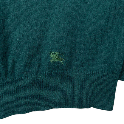 Vintage 90s Burberry Wool Jumper Size L | Large, Green