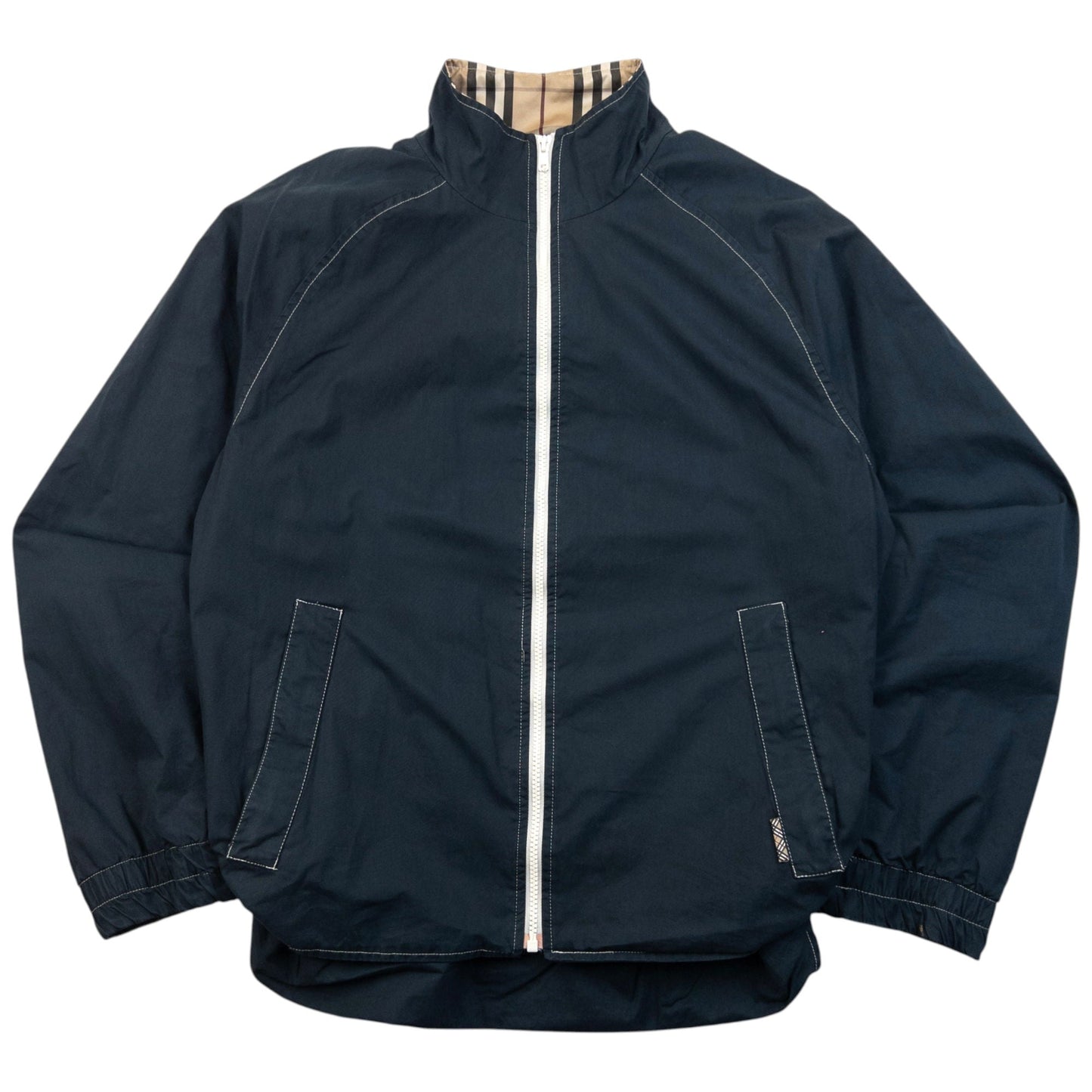 Vintage 2000s Burberry Zip Up Jacket Size L | Large, Navy