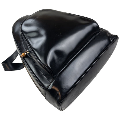 Vintage 80s Gucci Leather And Bamboo Sling Bag | O/S, Black