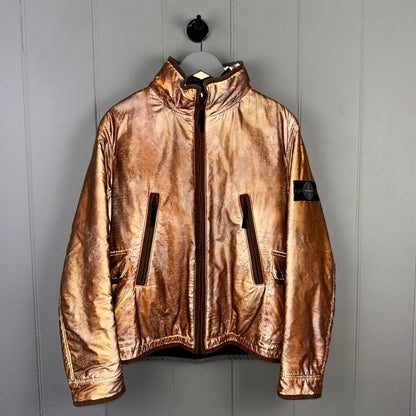 2012 Stone Island Liquid Reflective Jacket Bronze (L) | Large, Bronze