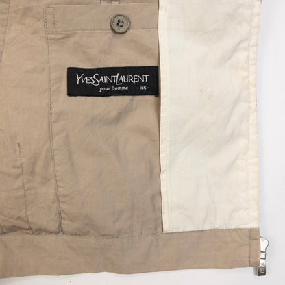 Vintage 90s YSL Yves Saint Laurent Harrington Jacket Size L | Large, Beige