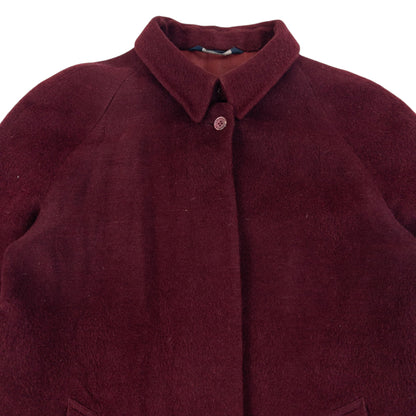 Vintage 2000s Burberry Button Up Wool Jacket Womens Size XL | XL, Burgundy