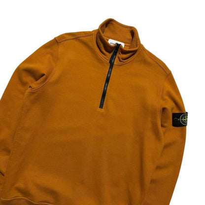 Stone Island Orange Quarter Zip Pullover | Medium, Orange