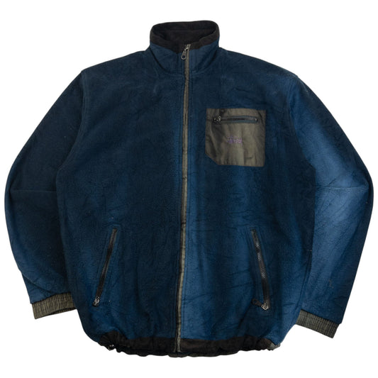 Vintage 90s Stussy Outdoor Zip Up Fleece Jacket Size L | Large, Blue