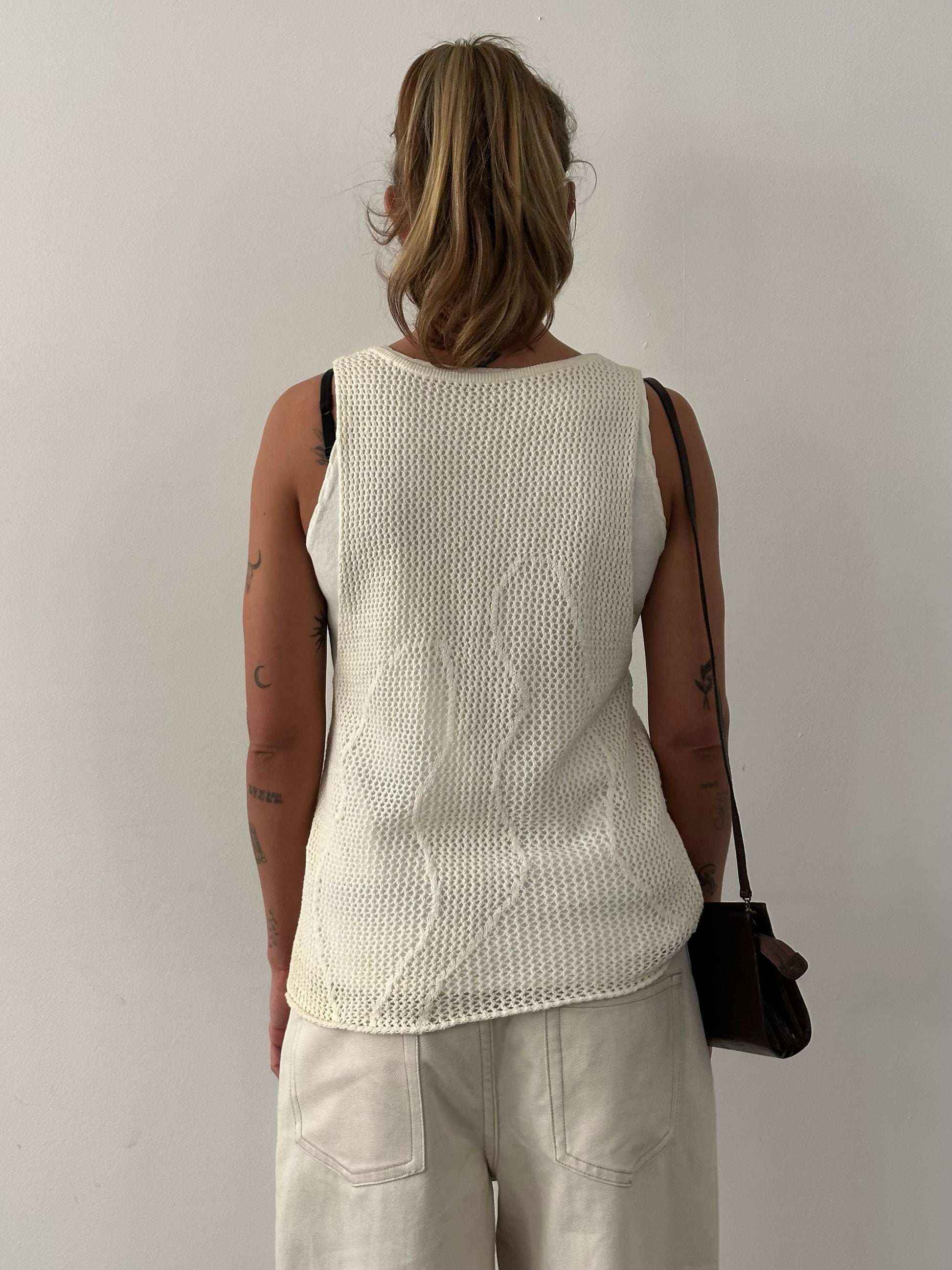 Donna Karan 1990s Cotton Linen Layered Top - M