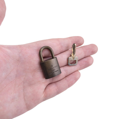 Vintage 2000s Louis Vuitton Embossed Mini Padlock & Key | O/S, Brown