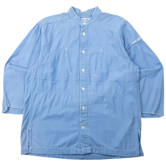 Vintage 80s Issey Miyake Skyline Long Sleeve Button Up Shirt Size S | Small, Blue