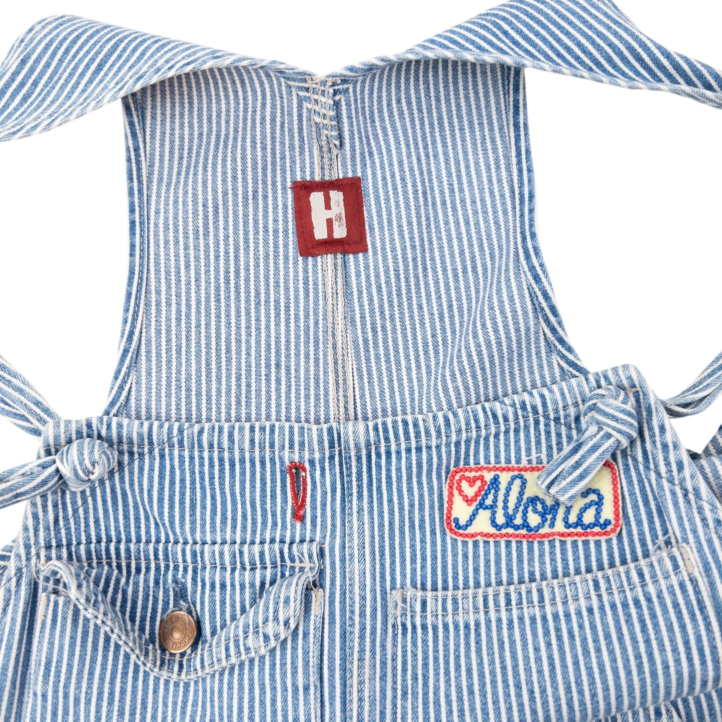 Vintage 90s Hysteric Glamour Embroidered Denim Dungarees Size S | Small, Blue