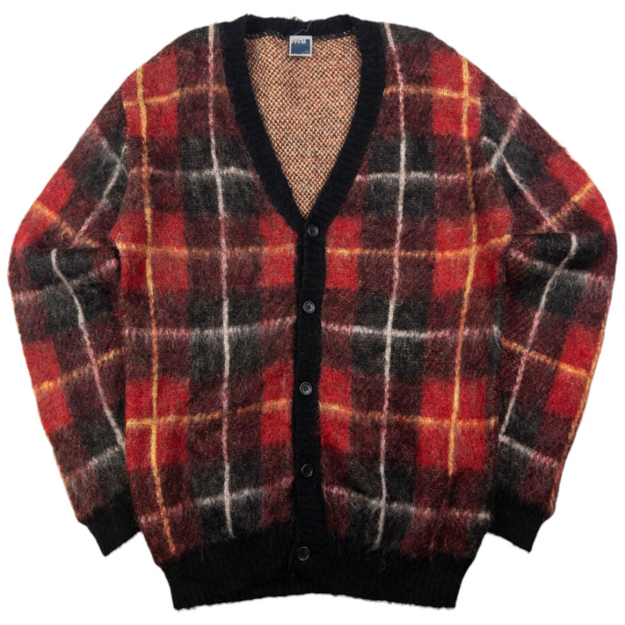 Vintage PPFM Tartan Wool Button Up Cardigan Size M
