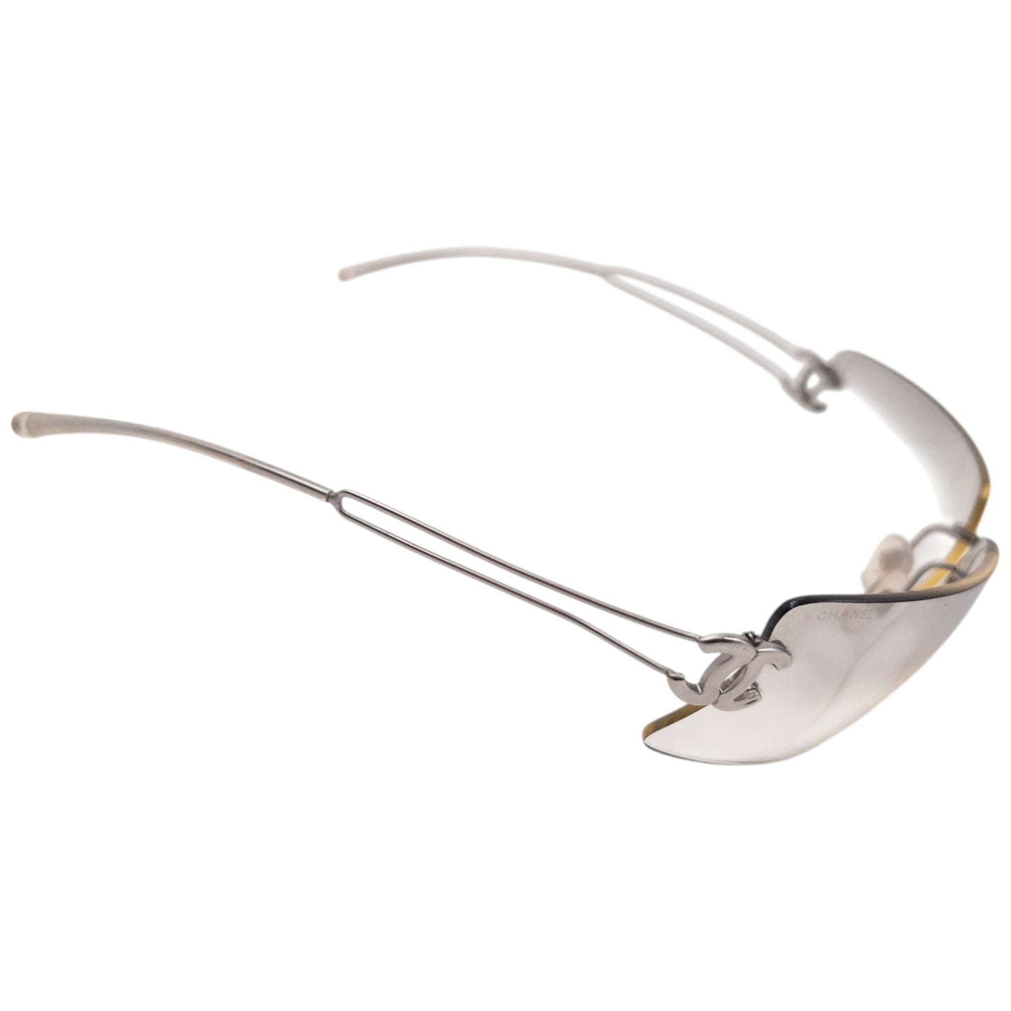 Vintage 2000s Chanel Rimless Sunglasses | O/S, Grey