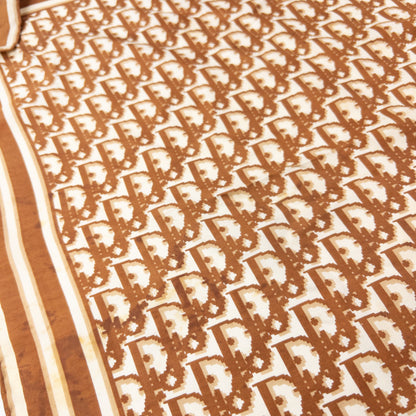 Vintage 2000s Dior Monogram Pixel Silk Scarf | O/S, Brown