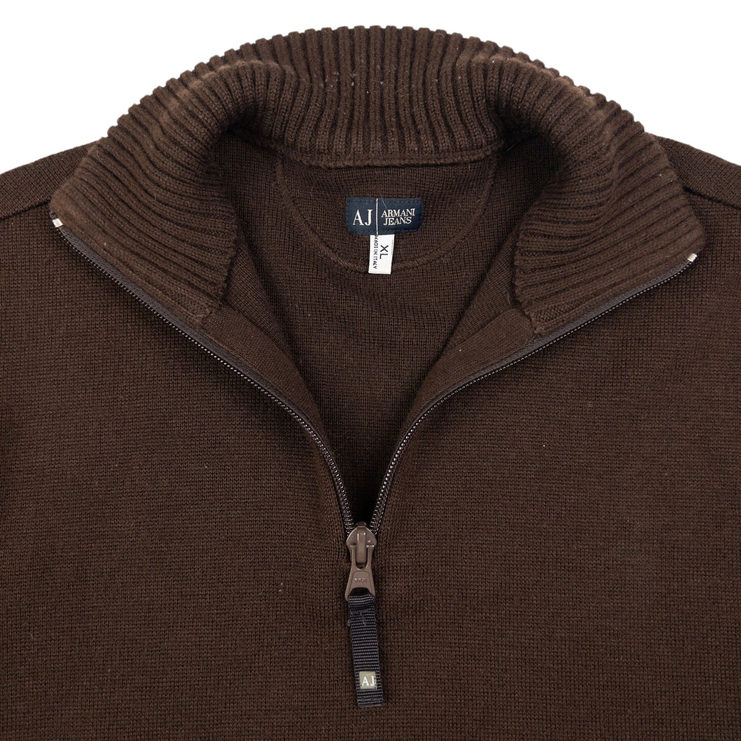 Vintage Armani Jeans Q Zip Knit Jumper Size S