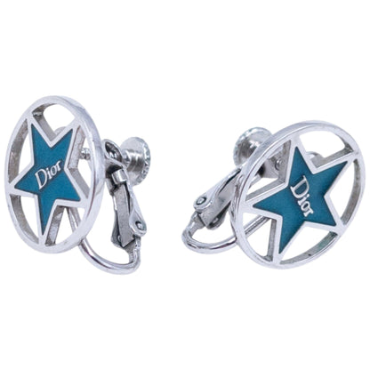 Vintage 2000s Dior By John Galliano Star Cut-Out Clip-On Earrings | O/S, Blue