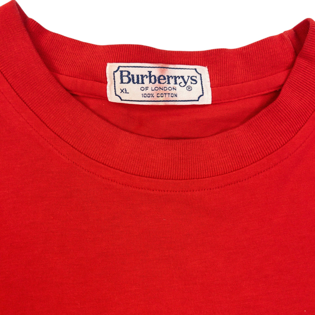 Vintage 90s Burberry Embroidered T Shirt Size M | Medium, Red