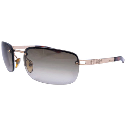Vintage Burberry Nova Check Rimless Sunglasses
