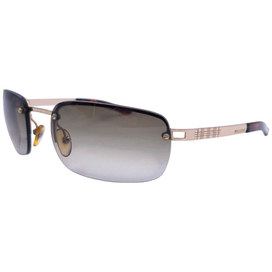Vintage Burberry Nova Check Rimless Sunglasses