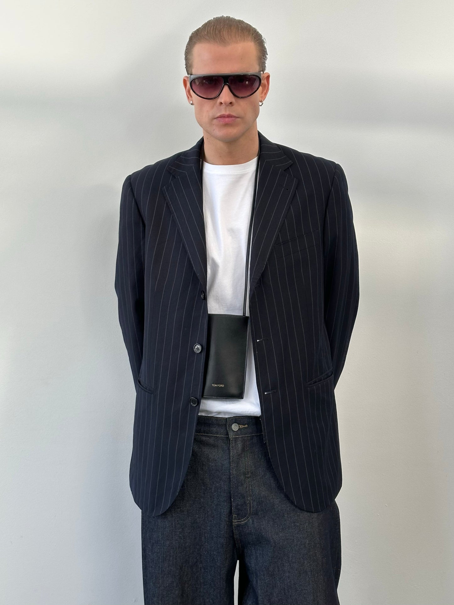 Loro Piana x Giorgio Di Napoli 1990s Wool Cashmere Striped Blazer - 42R