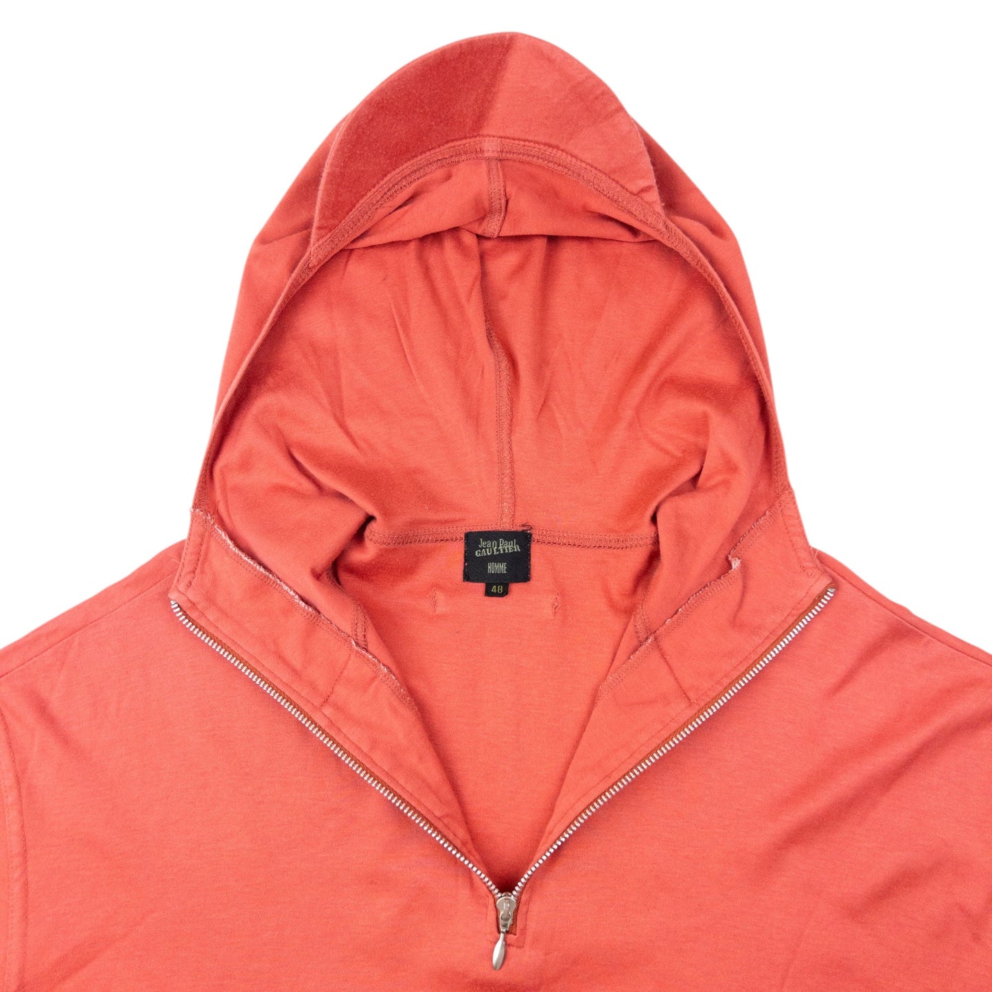 Vintage 90s Jean Paul Gaultier Homme Q Zip Hoodie Size M | Medium, Pink
