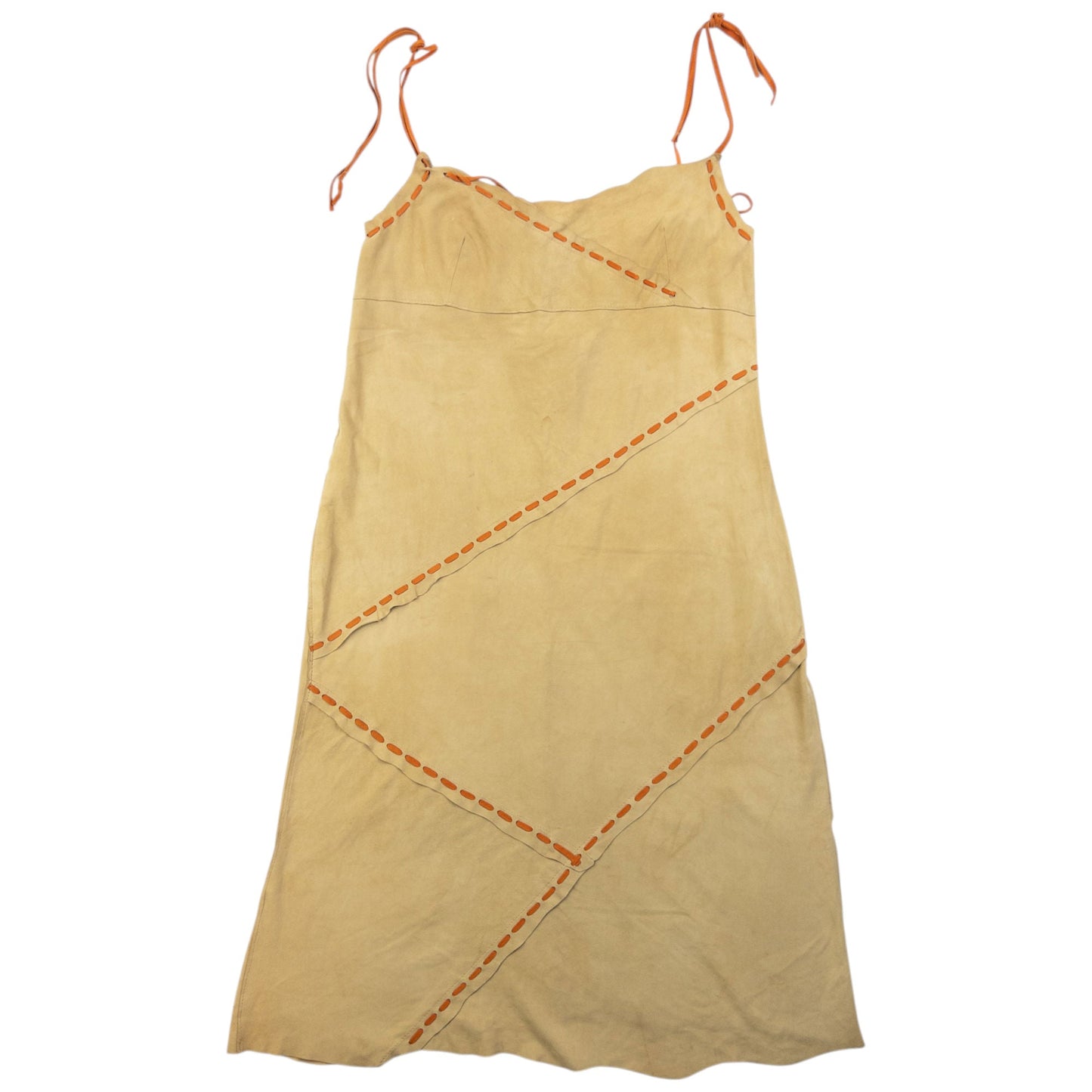 Vintage 2000s Dolce & Gabbana Suede Slip Dress Womens Size M | Medium, Beige