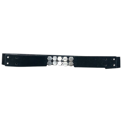 Vintage 90s Versace Versus Leather Belt Size W25 | O/S, Black