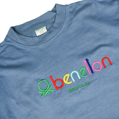 BENETTON SPELLOUT BLUE TEE  (M)