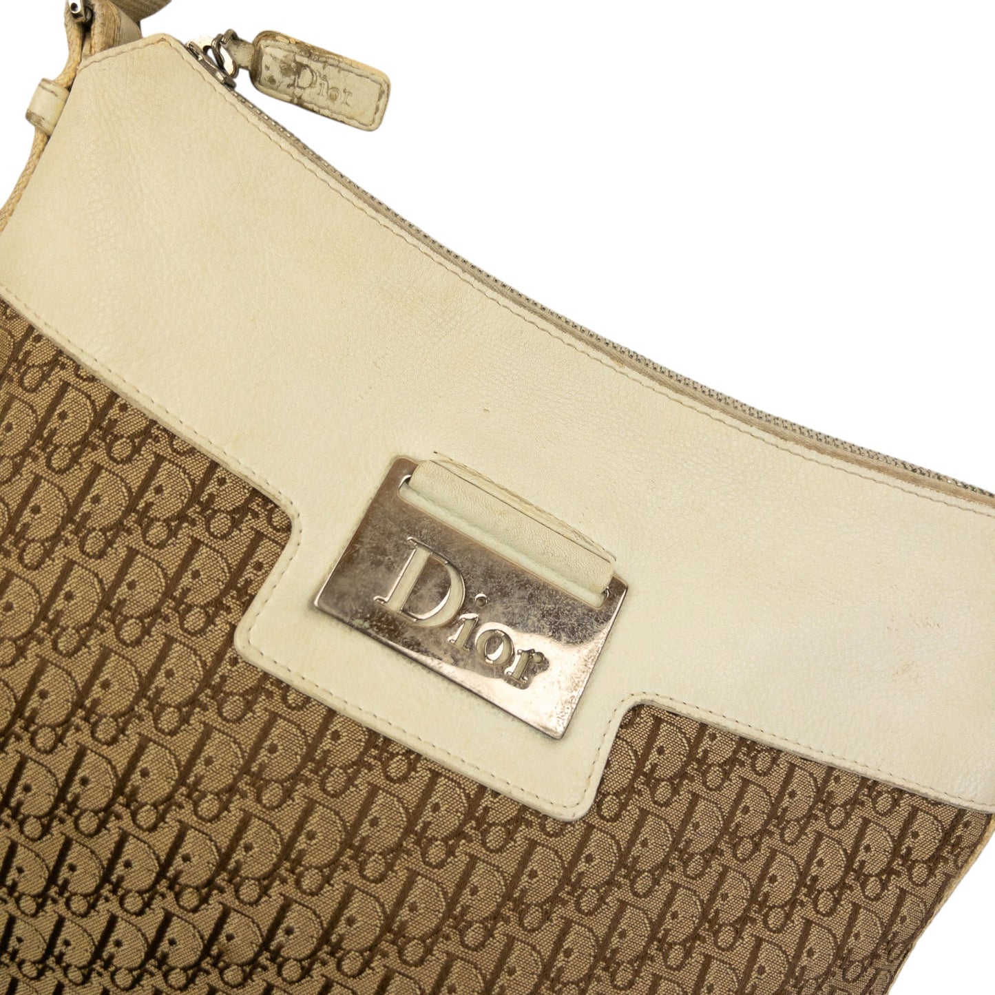 Vintage 2000s Dior Monogram Crossbody Bag | O/S, Beige