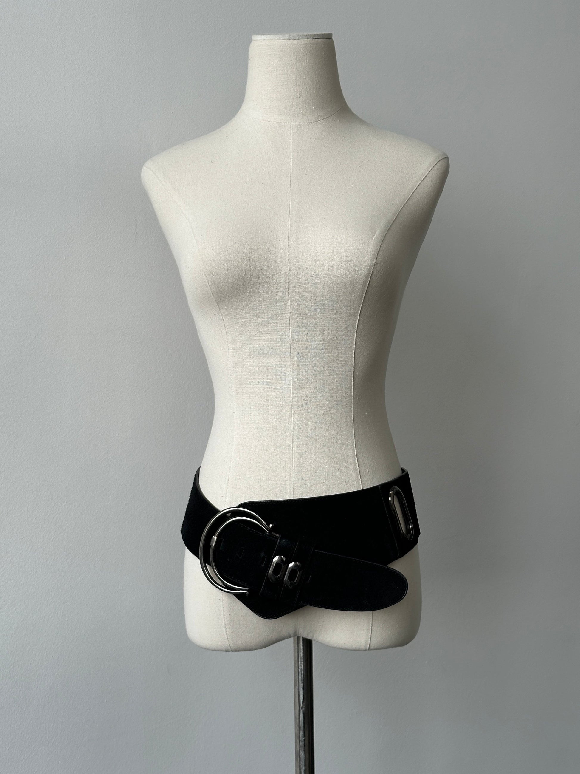 Vintage 1990s Suede Chunky Belt - W33-37